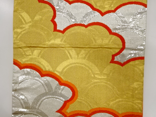  アンティーク　雲模様織り出し子供帯（材料）